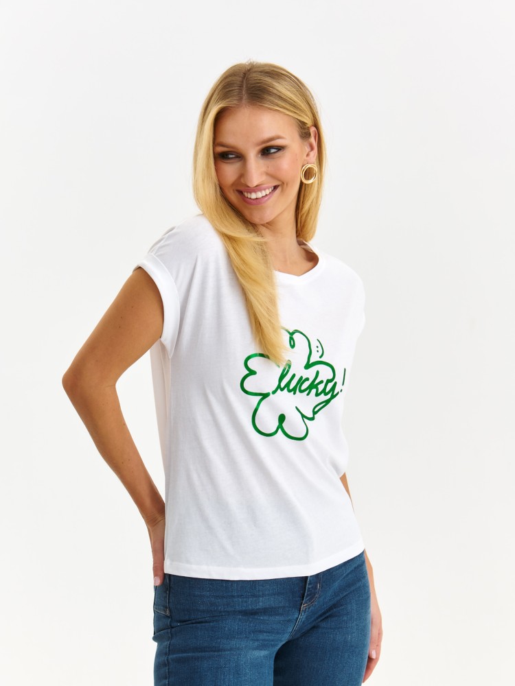 T-shirt z błyszczącym nadrukiem
