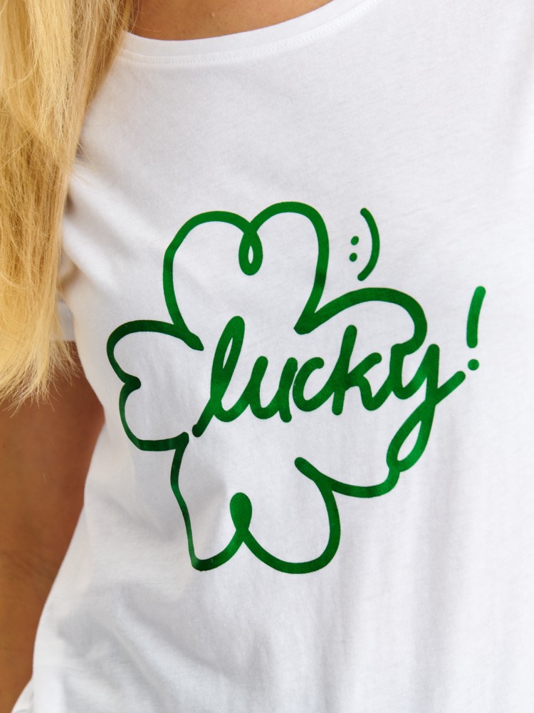 T-shirt z błyszczącym nadrukiem