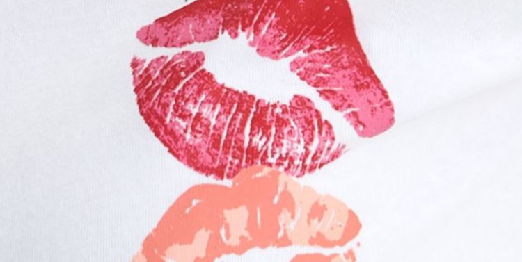 T-shirt o luźnym kroju z motywem ust