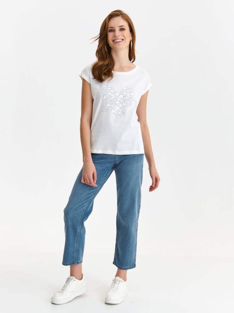 T-shirt o luźnym kroju z motywem serca