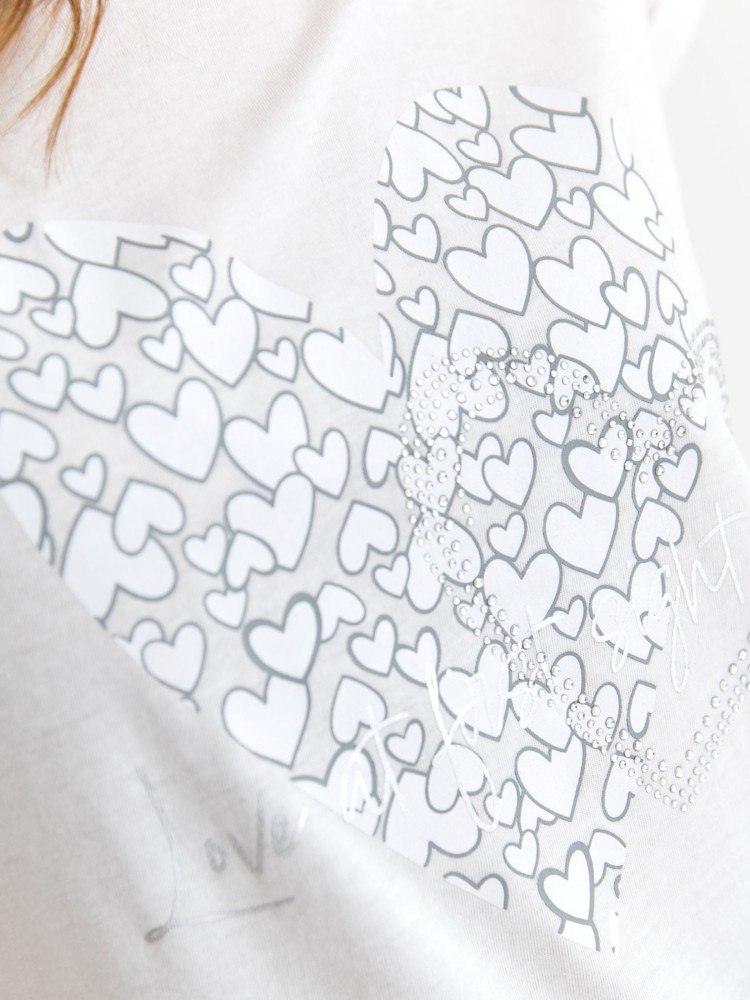 T-shirt o luźnym kroju z motywem serca