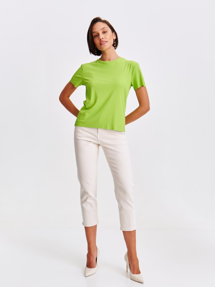 T-shirt z prążkowanej dzianiny