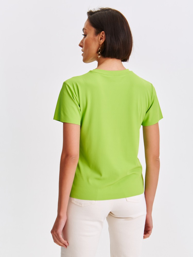 T-shirt z prążkowanej dzianiny