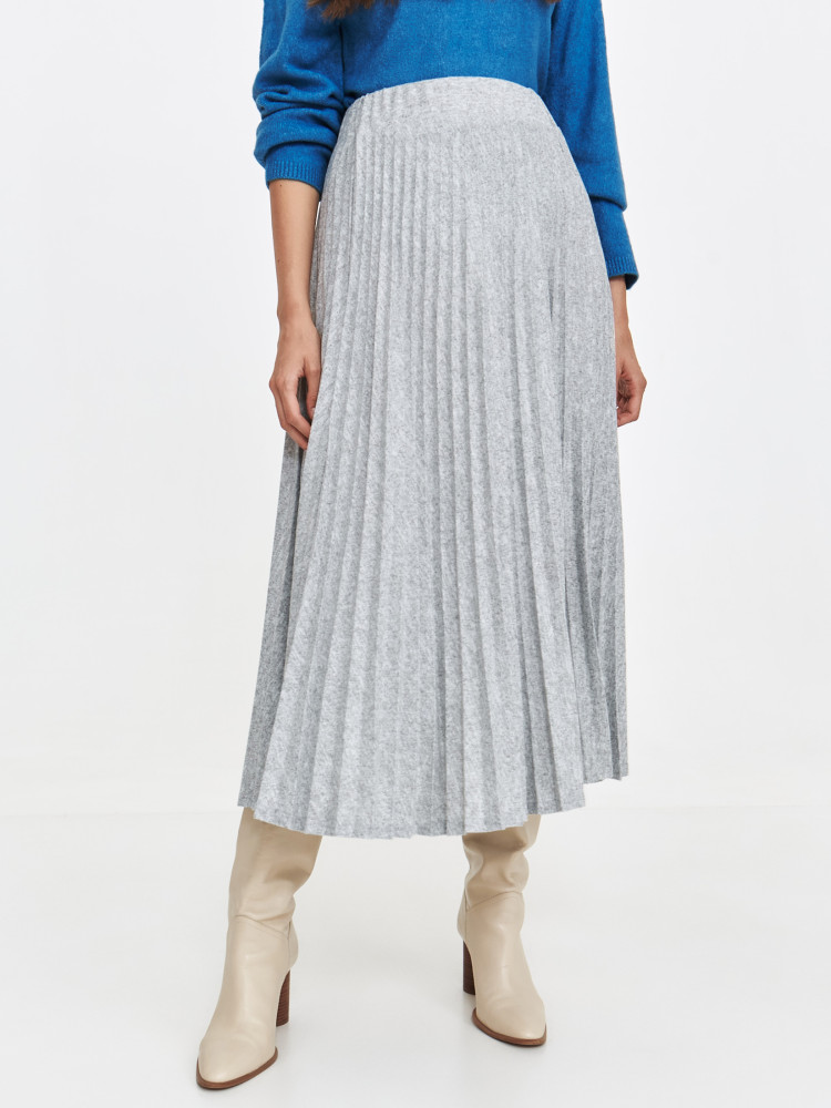 Plisowana szara spódnica midi Plisowana szara spódnica midi