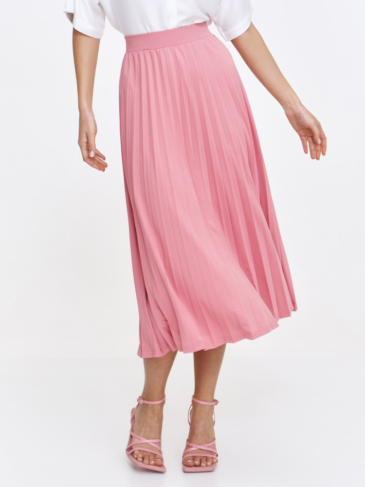 Jasnoróżowa elegancka spódnica midi