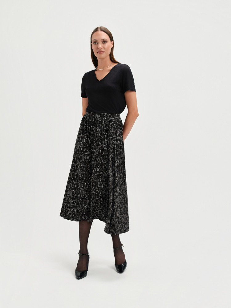 Plisowana spódnica w groszki 