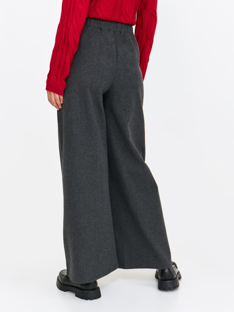 Szerokie szare spodnie w miękkiej tkaniny Szerokie szare spodnie w miękkiej tkaniny