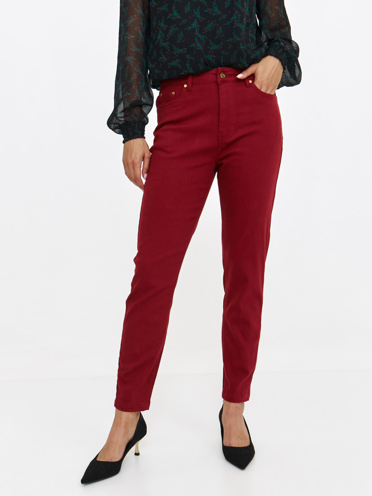 Spodnie skinny bordowe  Spodnie skinny bordowe