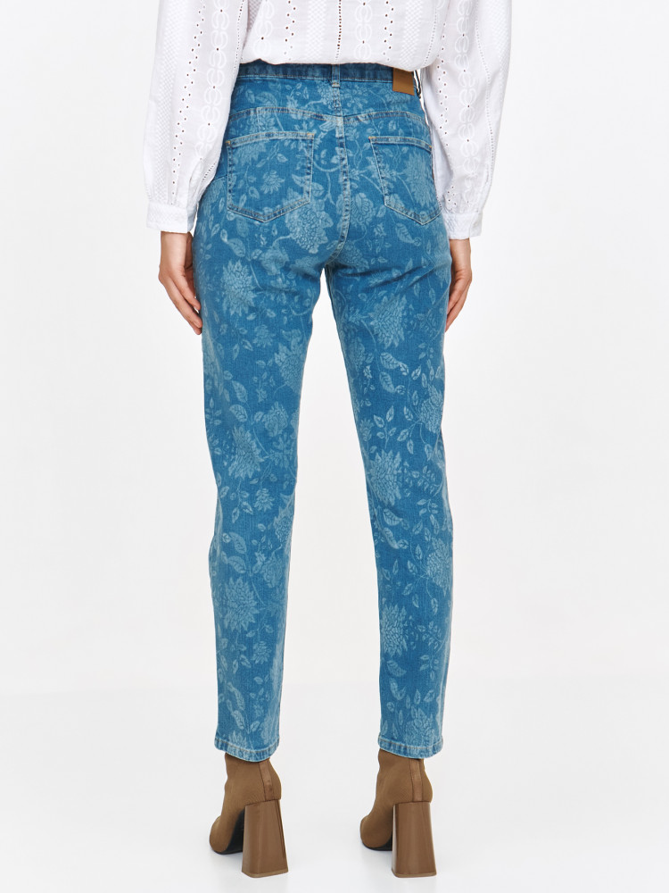 Spodnie jeansowe z efektownym nadrukiem paisley