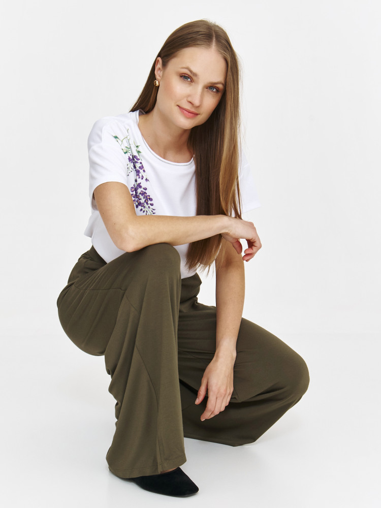 Ciemnozielone szerokie spodnie