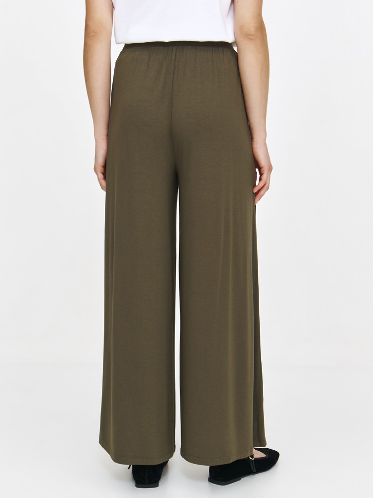 Ciemnozielone szerokie spodnie