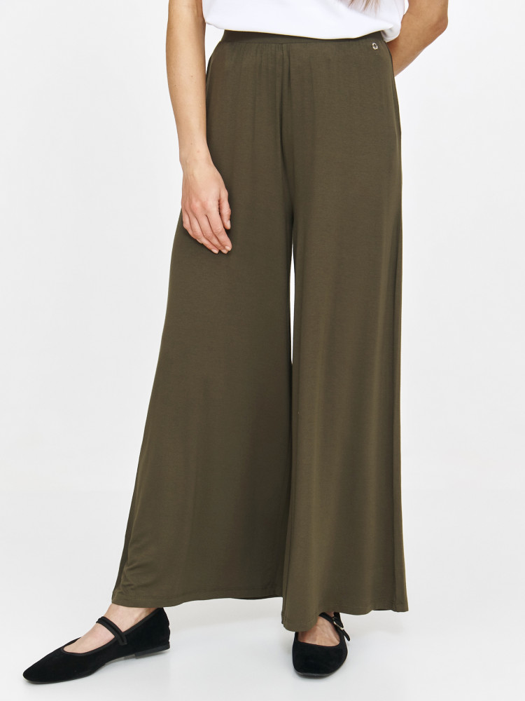 Ciemnozielone szerokie spodnie