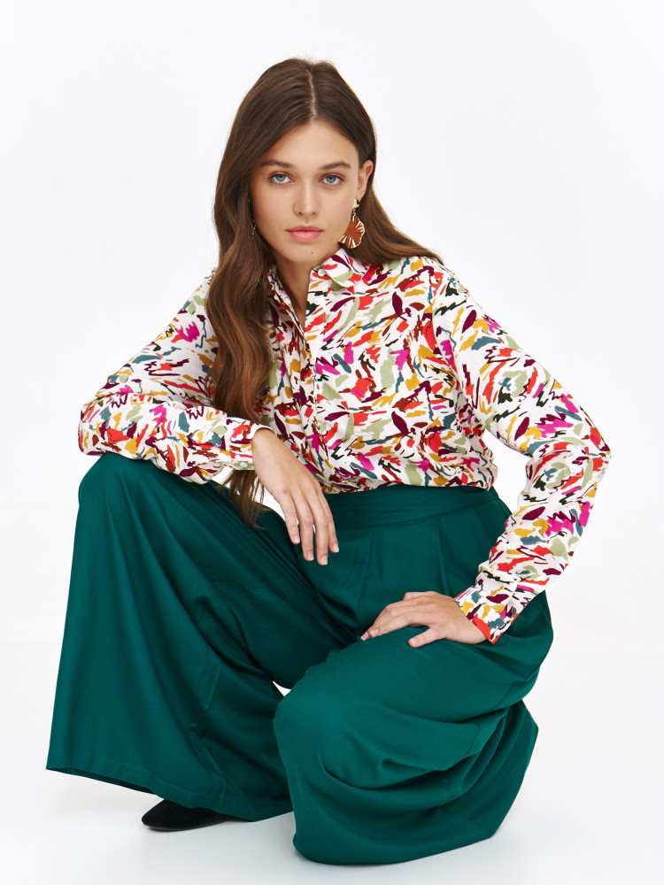 Spodnie z szeroką nogawką długości 7/8