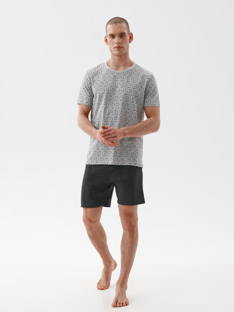 Piżama męska, komplet krótkie spodenki i koszulka
