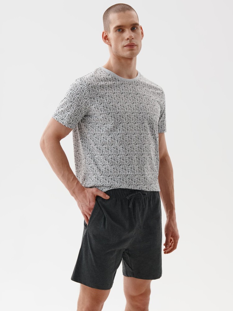 Piżama męska, komplet krótkie spodenki i koszulka