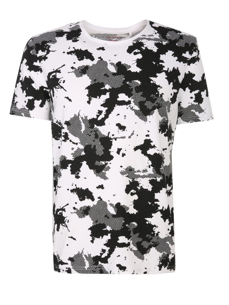 Piżama męska z nadrukiem w moro, komplet krótkie spodenki i koszulka 