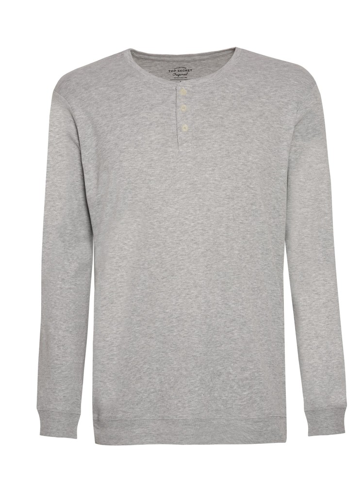 Piżama męska, koszulka z długim rękawem i długimi spodniami z miękkiej strukturalnej dzianiny