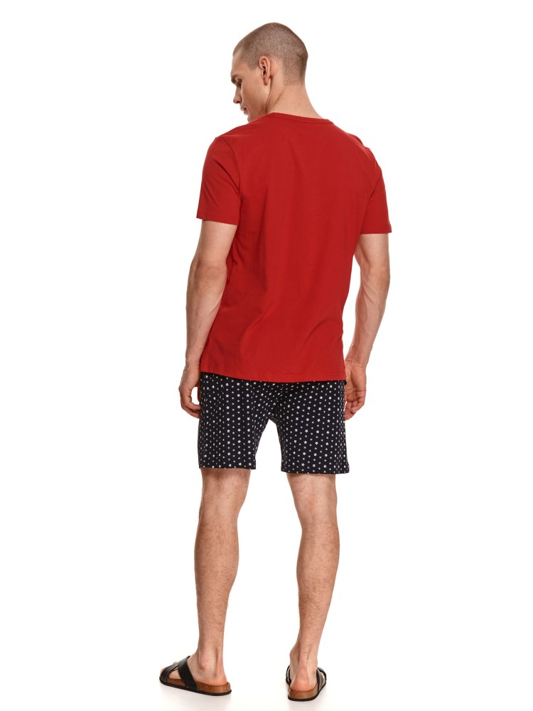 Dwuczęściowa piżama męska z motywem świątecznym, koszulka i szorty