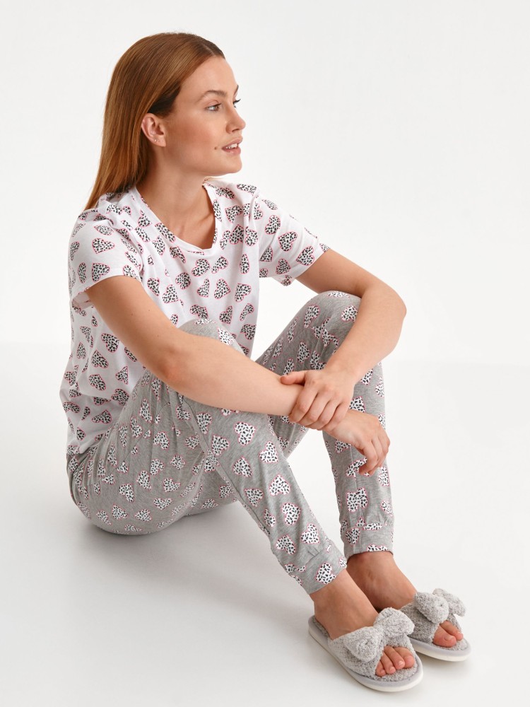 Dwuczęściowa piżama damska, koszulka i długie spodnie