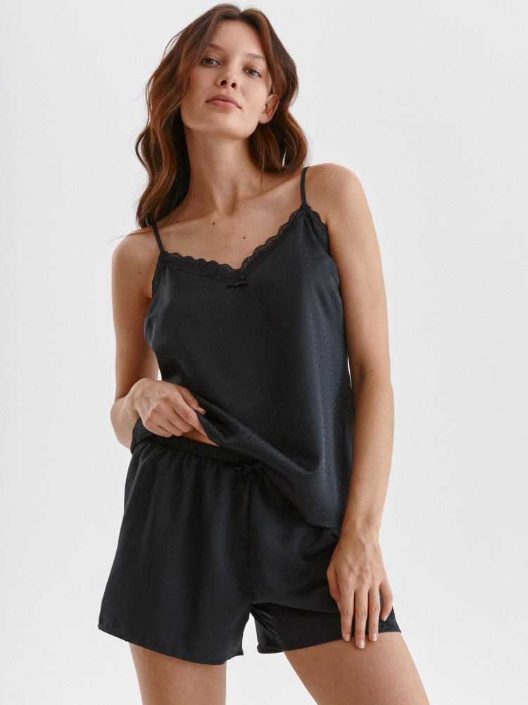 Dwuczęsciowa piżama damska satynowa, koszulka i szorty