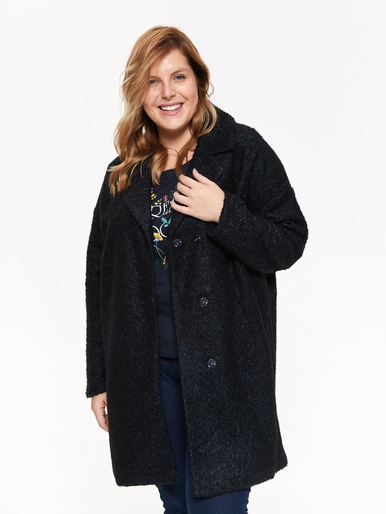 Płaszcz damski z domieszką wełny