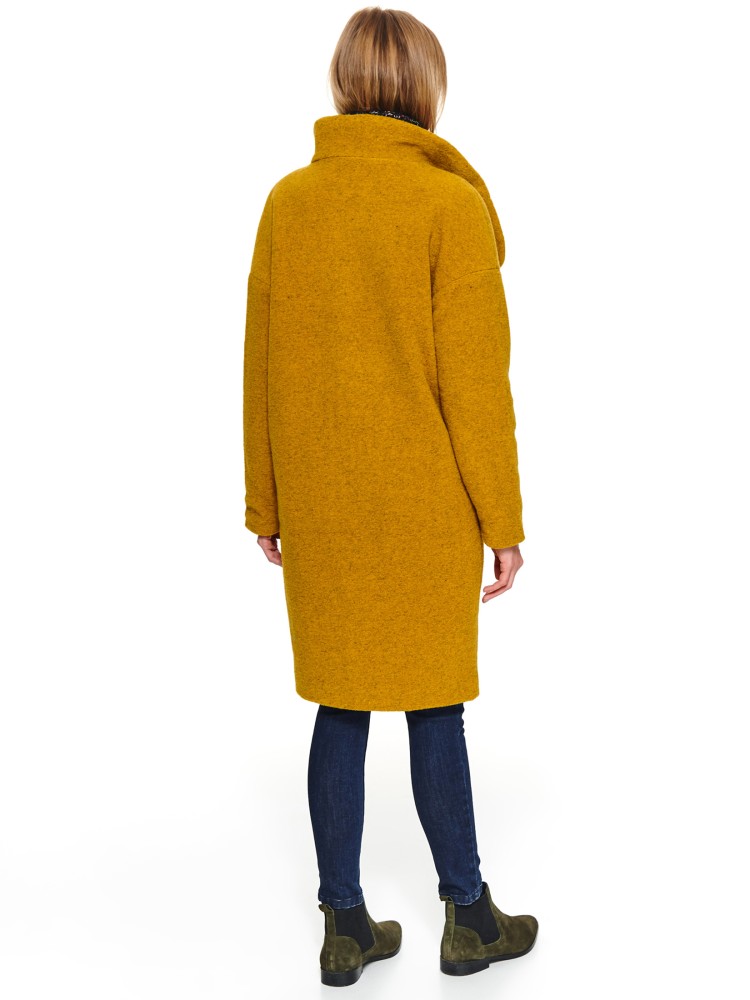 Wełniany płaszcz ze stójką