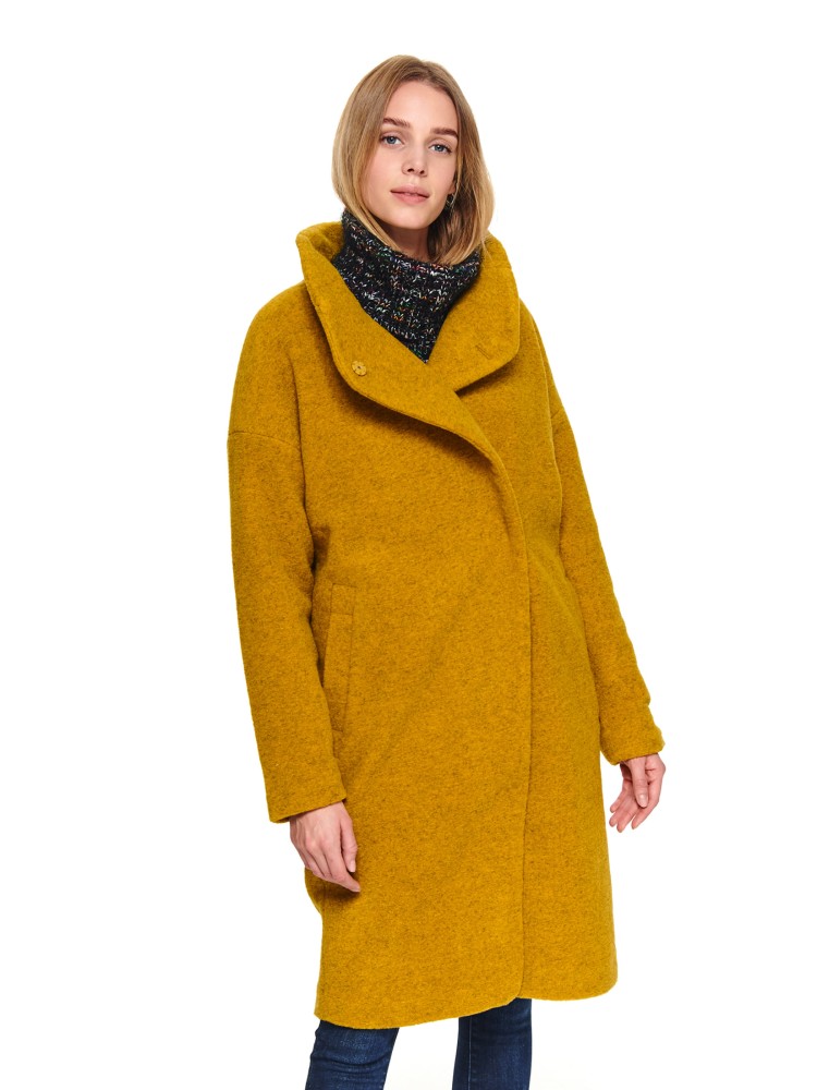 Wełniany płaszcz ze stójką