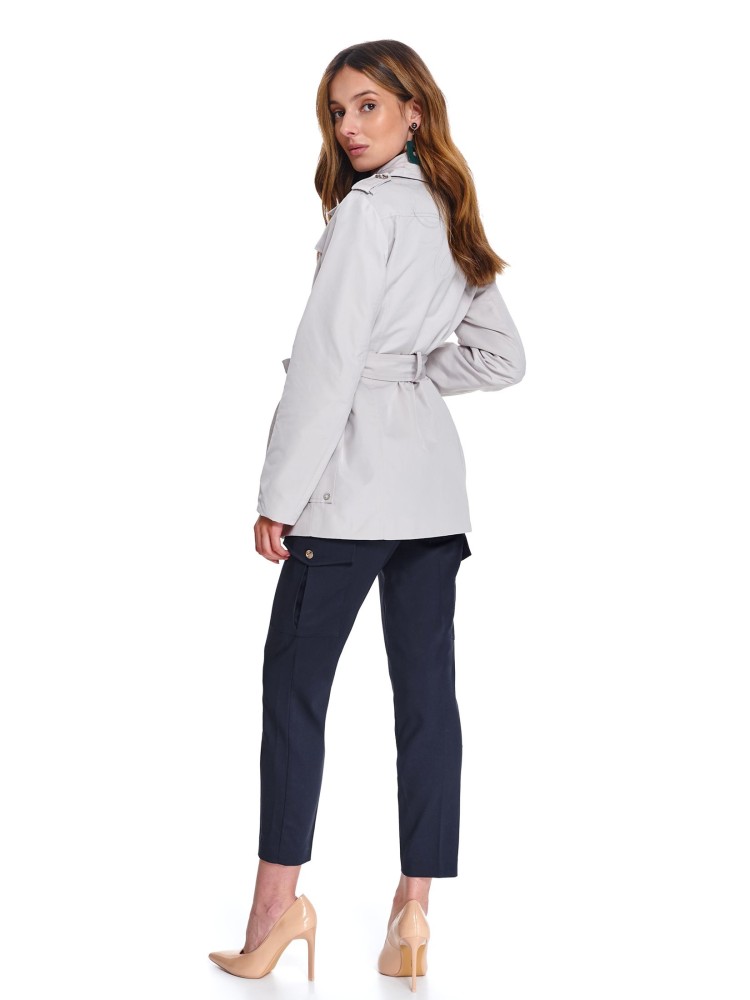 Krótki trencz dwurzędowy