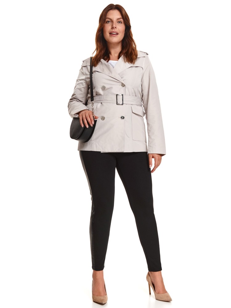 Krótki trencz dwurzędowy