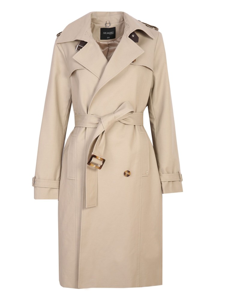 Elegancki trencz ze stylowymi dodatkami