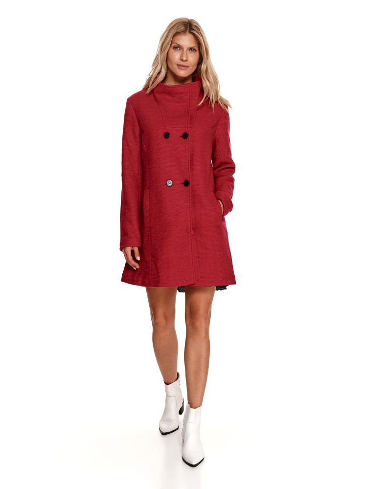 Dwurzędowy płaszcz ze stójką