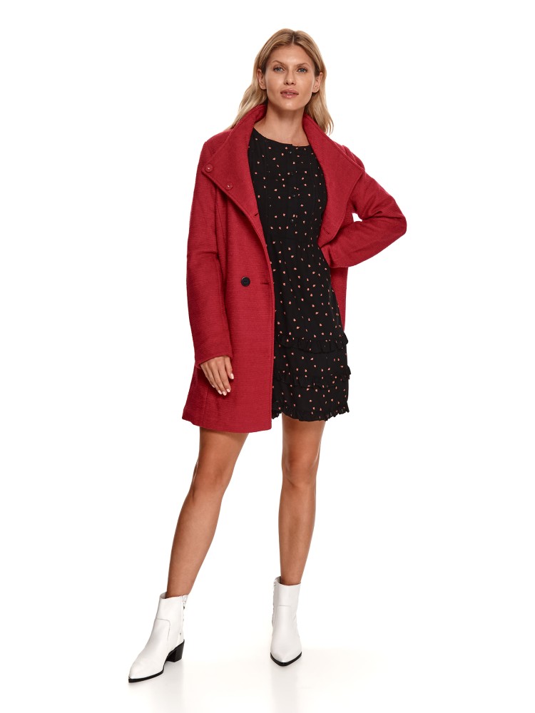 Dwurzędowy płaszcz ze stójką