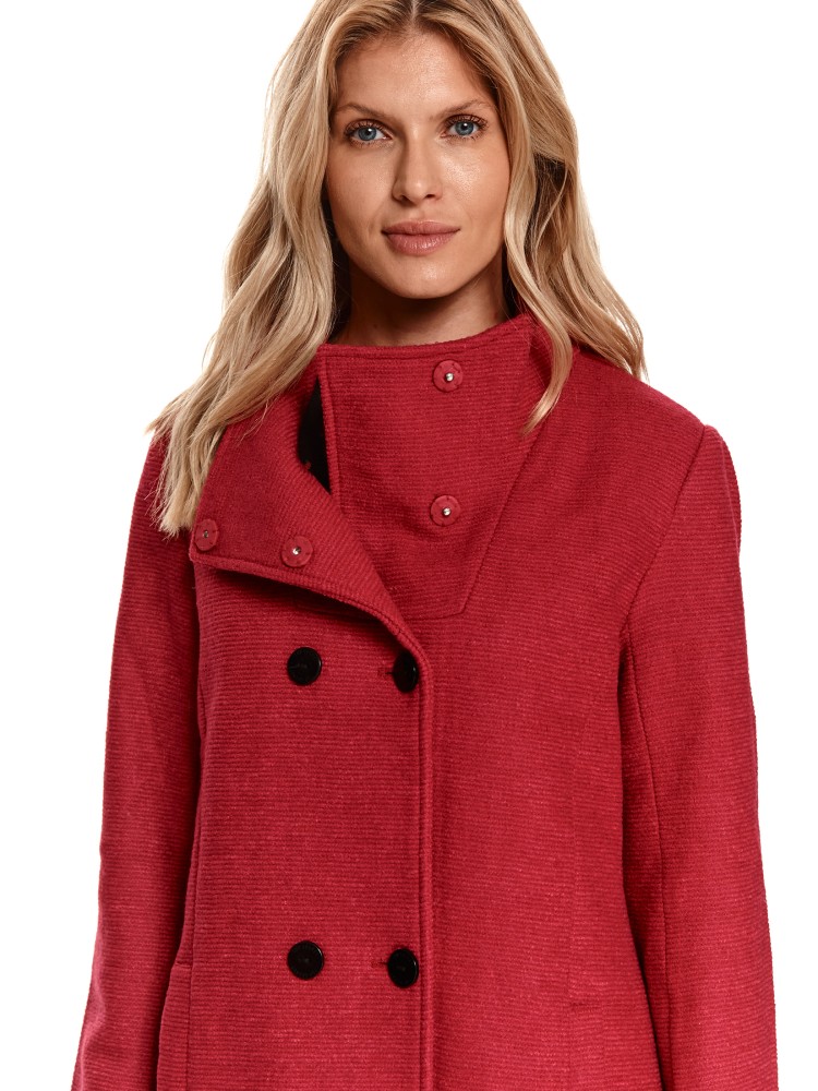 Dwurzędowy płaszcz ze stójką