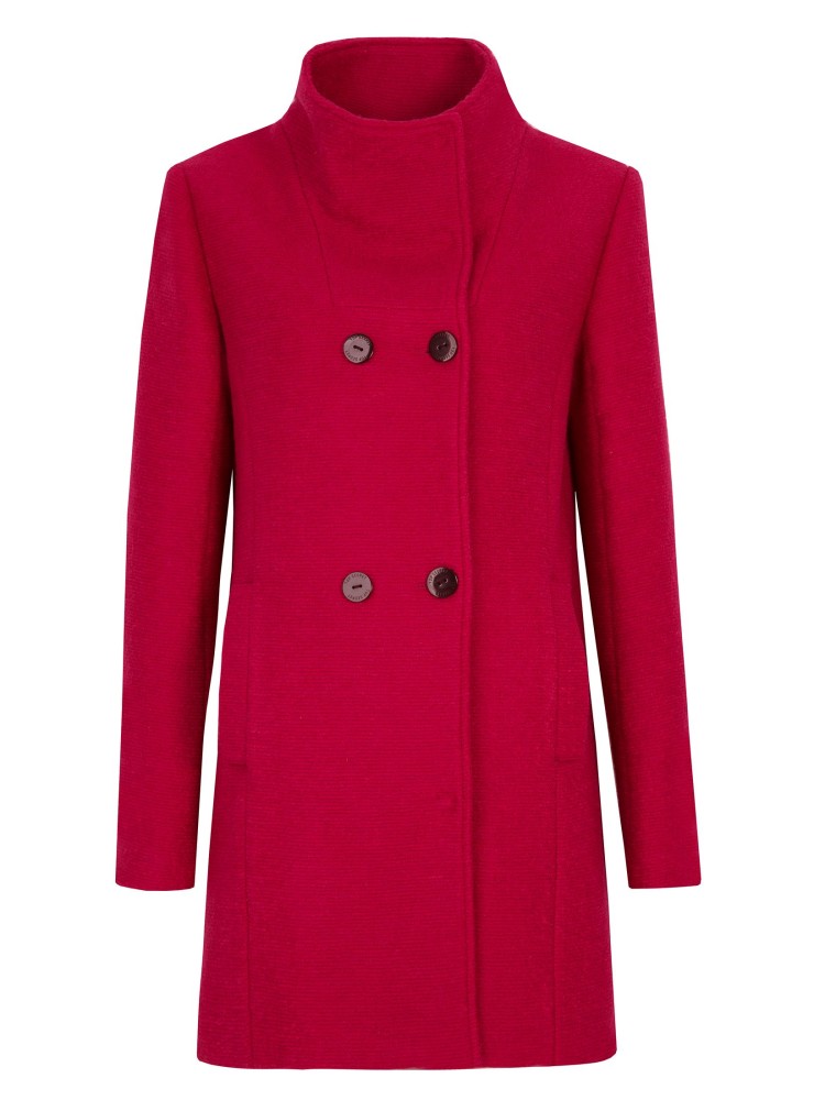 Dwurzędowy płaszcz ze stójką