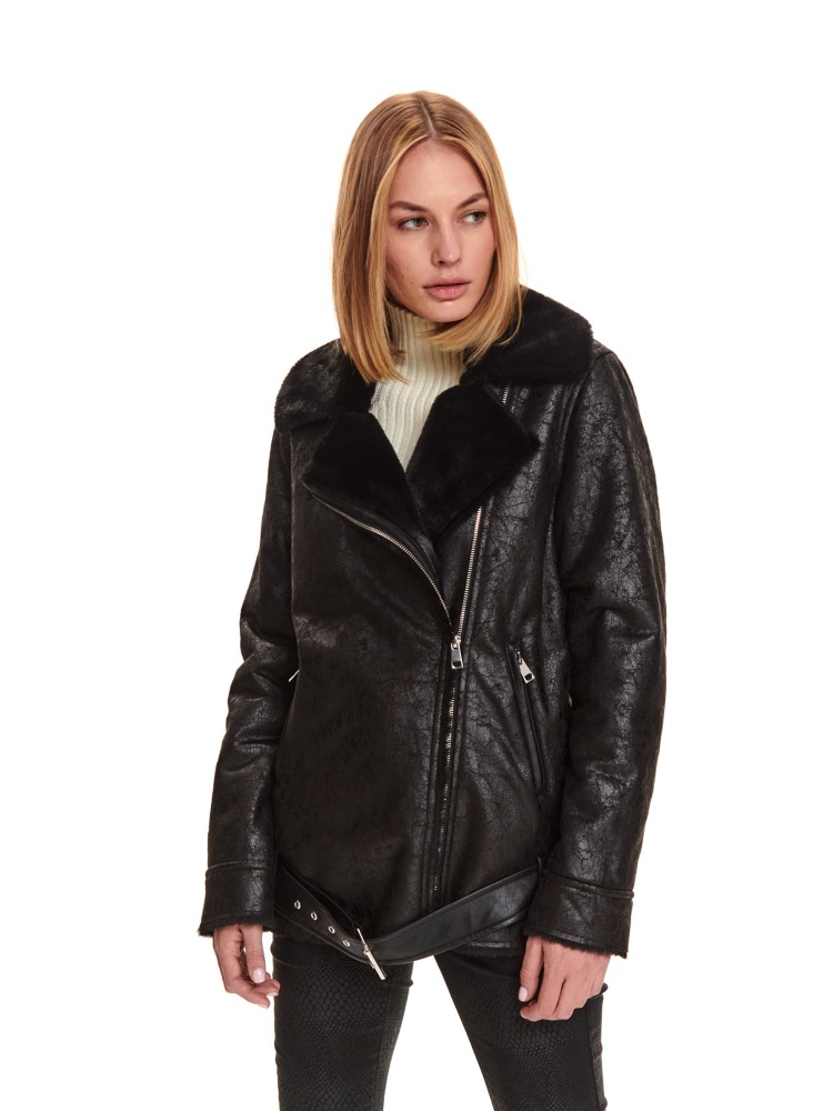 Kurtka pilotka ze sztucznym futrem