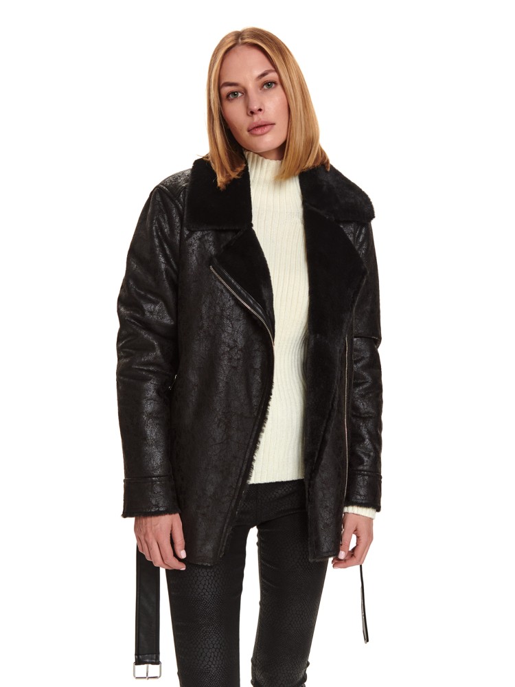 Kurtka pilotka ze sztucznym futrem