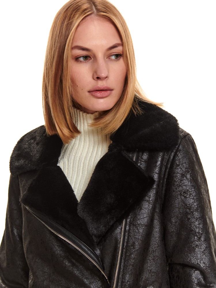 Kurtka pilotka ze sztucznym futrem