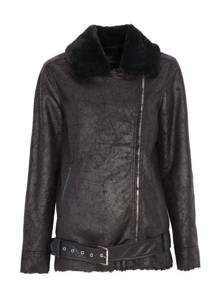 Kurtka pilotka ze sztucznym futrem