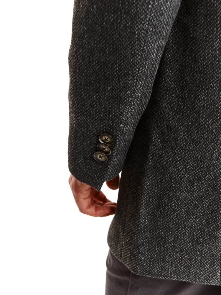 Klasyczny płaszcz ze stójką z wełnianej tkaniny Klasyczny płaszcz ze stójką z wełnianej tkaniny