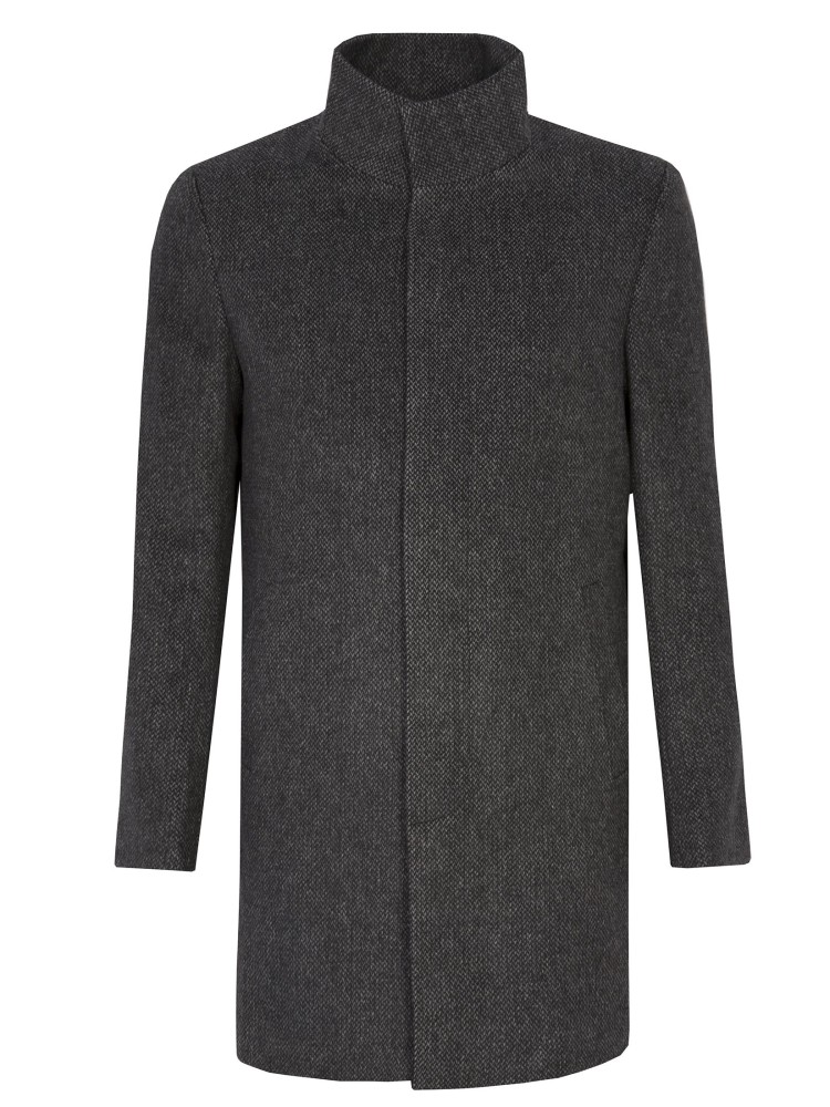 Klasyczny płaszcz ze stójką z wełnianej tkaniny Klasyczny płaszcz ze stójką z wełnianej tkaniny