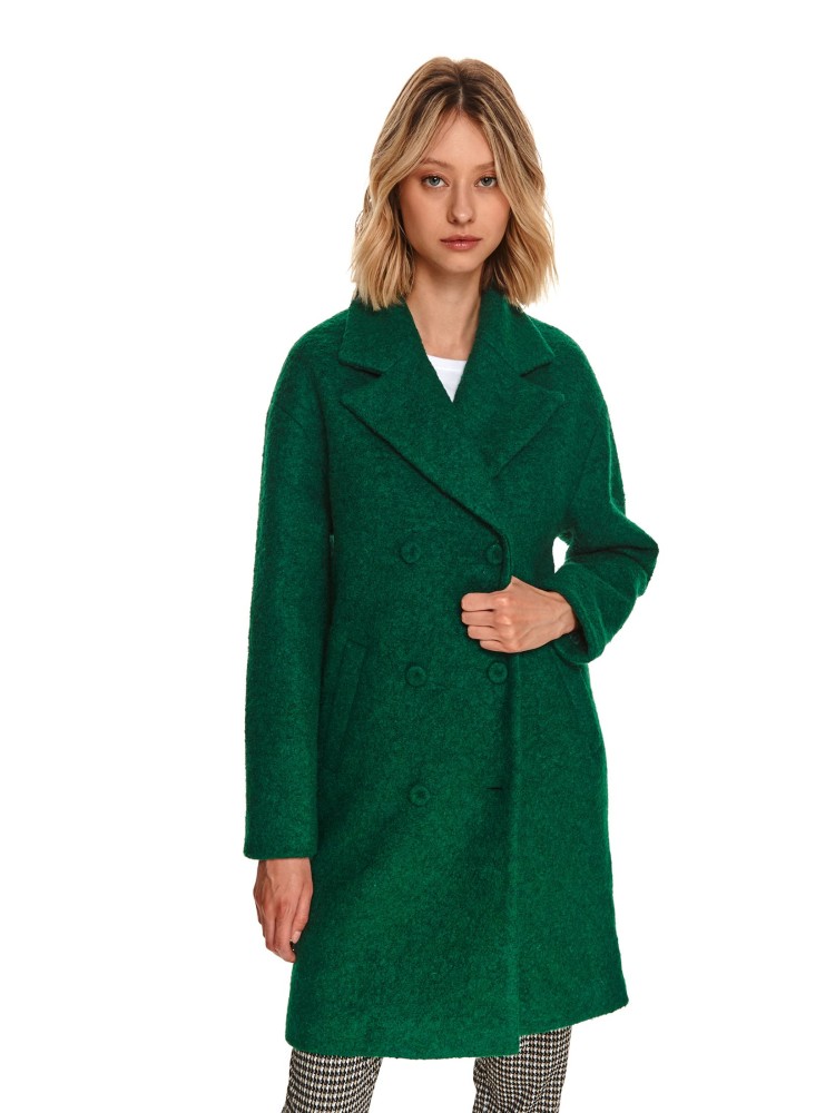 Wełniany dwurzędowy płaszcz