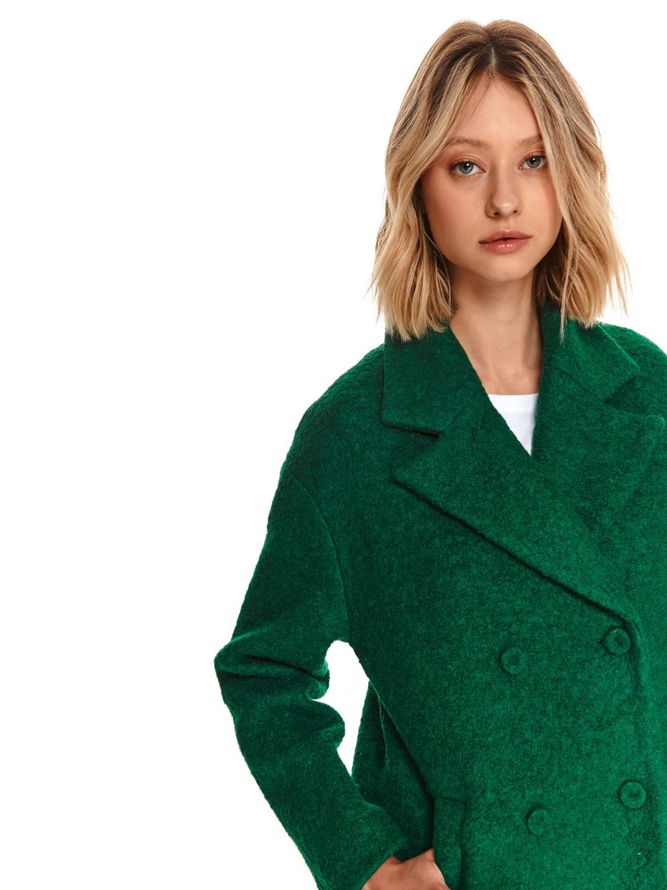 Wełniany dwurzędowy płaszcz