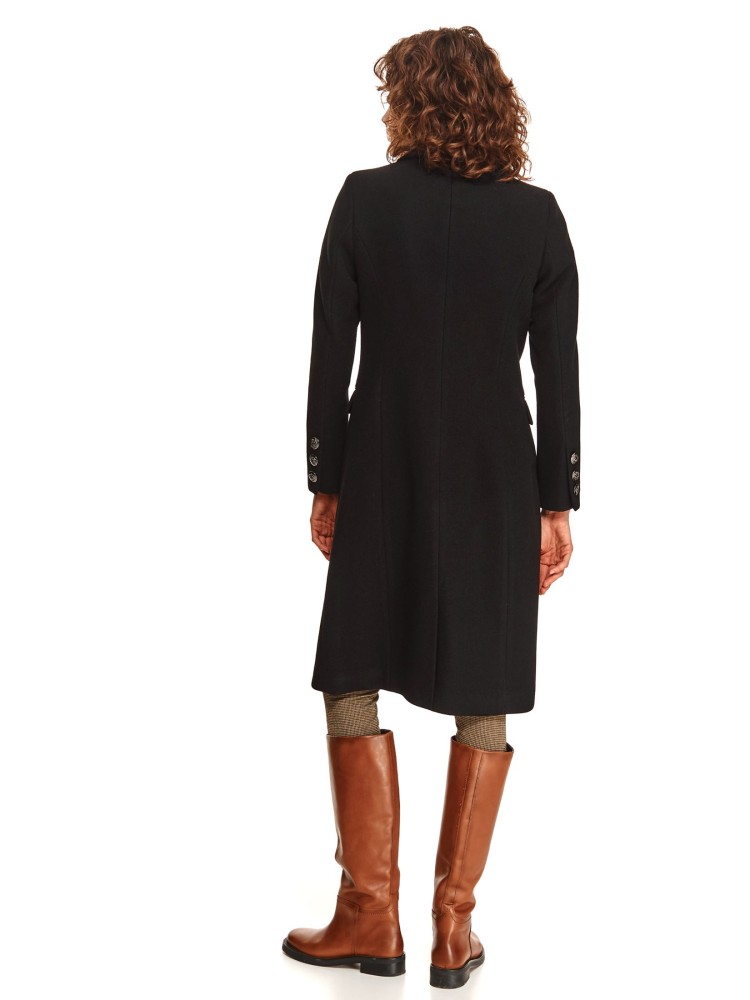 Dwurzędowy płaszcz z odpinanym futrem