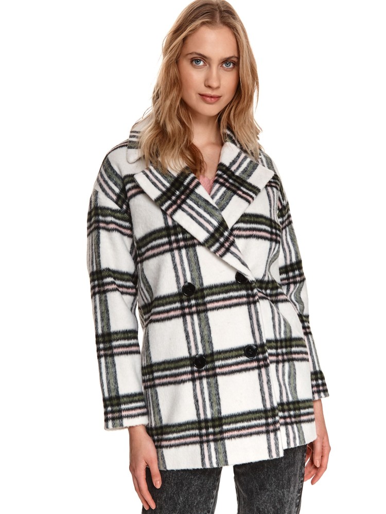 Krótki płaszcz w kratę Krótki płaszcz w kratę