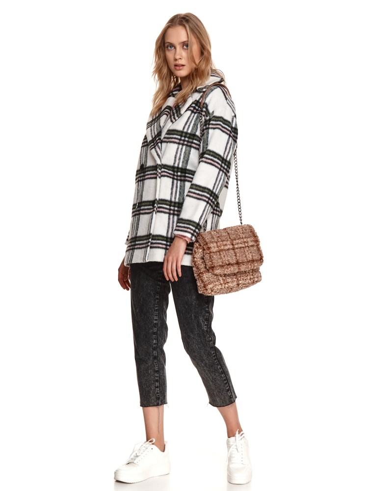 Krótki płaszcz w kratę Krótki płaszcz w kratę