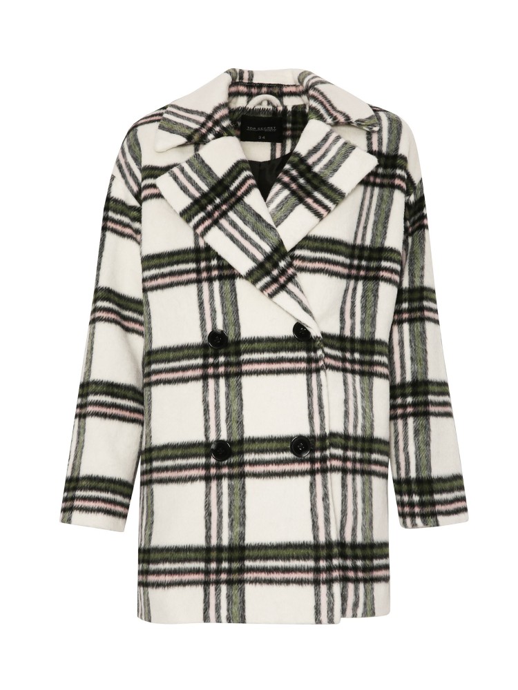 Krótki płaszcz w kratę Krótki płaszcz w kratę