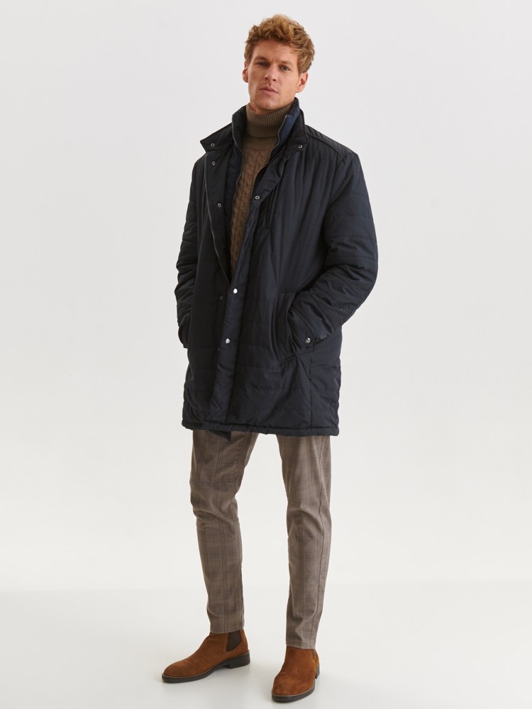 Pikowany płaszcz z tkaniny hydrofobowej