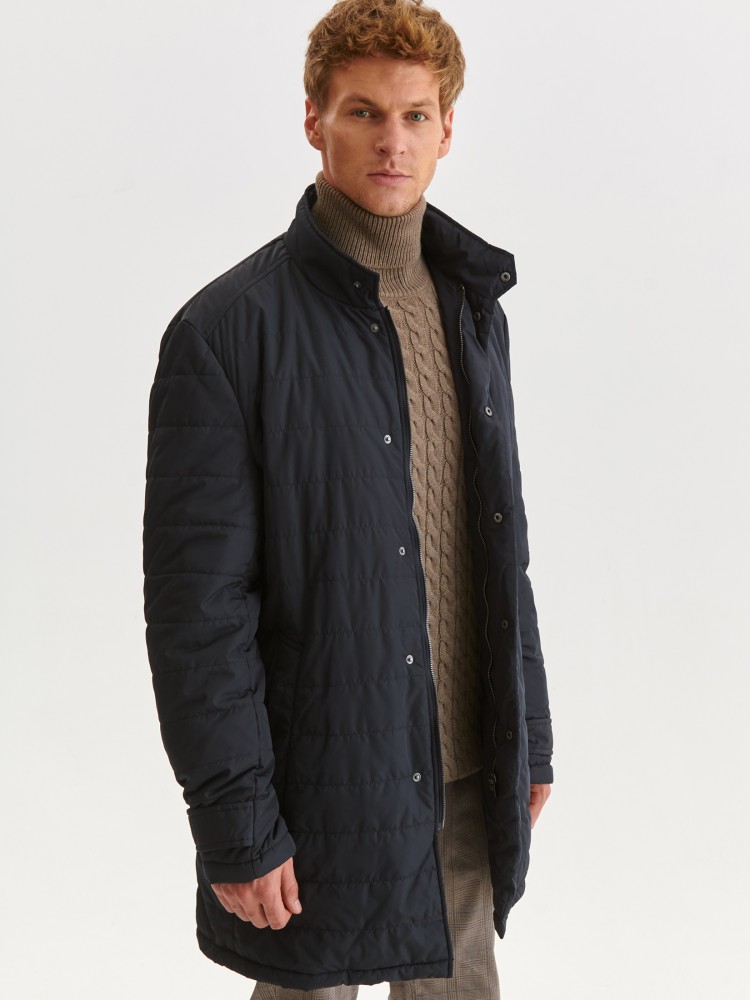 Pikowany płaszcz z tkaniny hydrofobowej