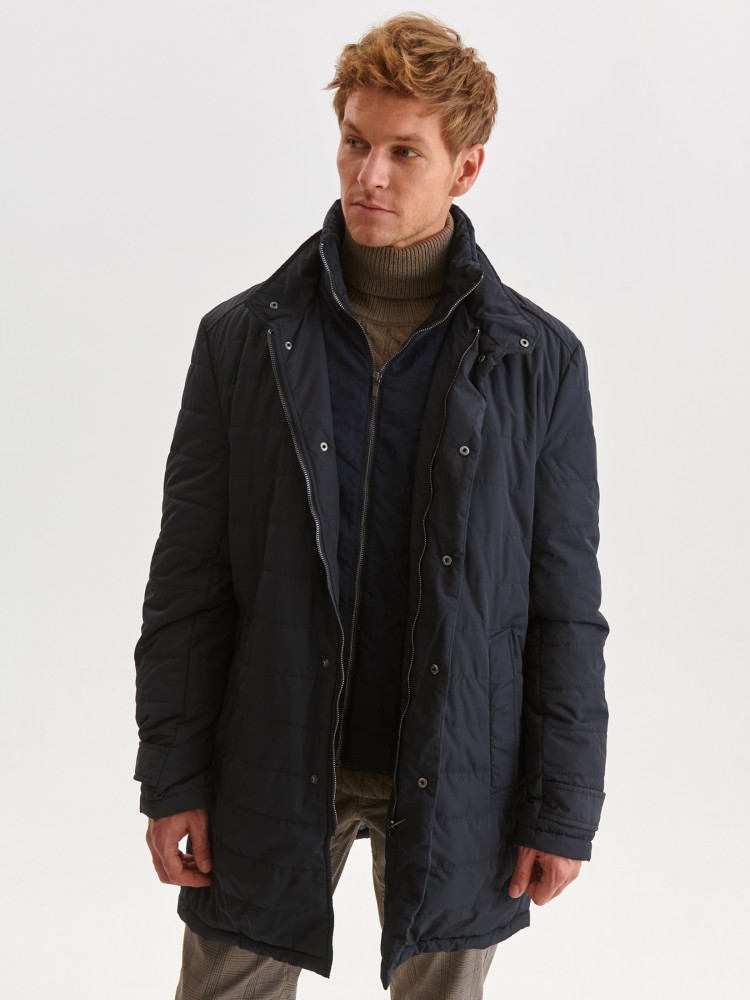 Pikowany płaszcz z tkaniny hydrofobowej