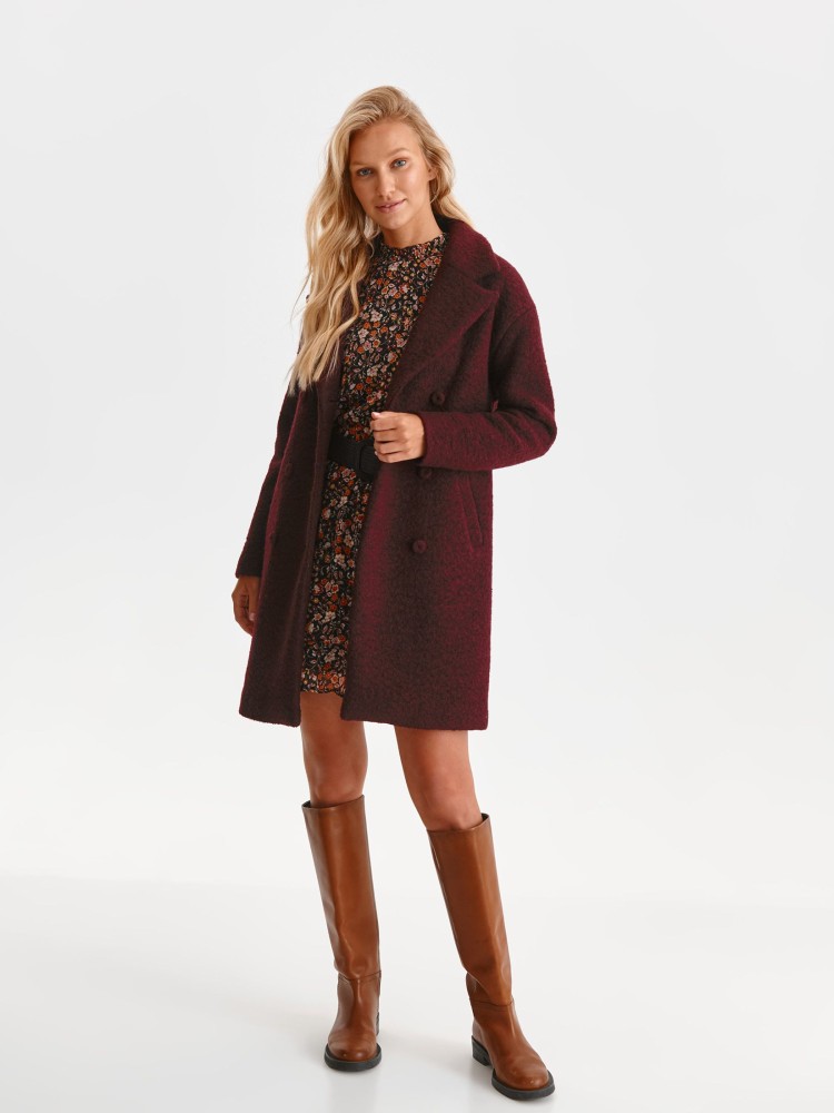 Dwurzędowy płaszcz z wełną